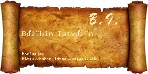 Bábin István névjegykártya
